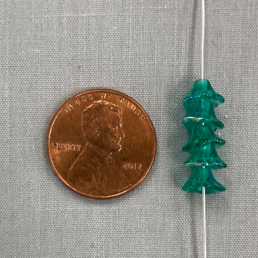 4x6mm Bell Flower - Teal AB - qty 25