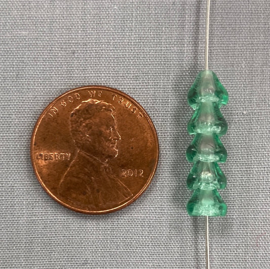 5x6mm Bell Flower - Aqua/Gray - qty 25