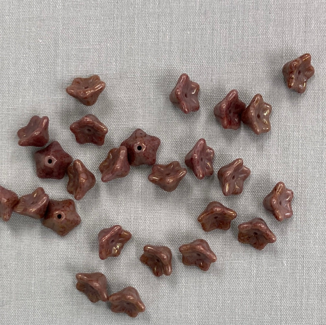5x8mm Bell Flower - Cocoa - qty 25
