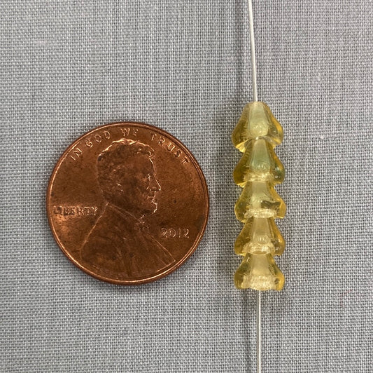 5x6mm Bell Flower - Yellow/Green - qty 25