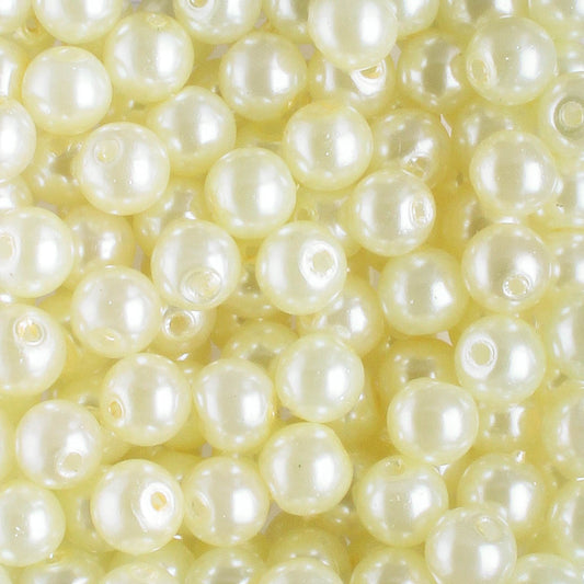 4mm Round Glass Pearl - Ivory