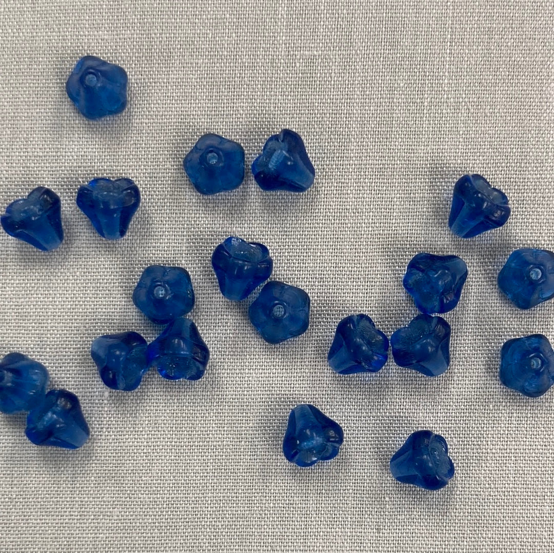 5x6mm Bell Flower - Blue - qty 25