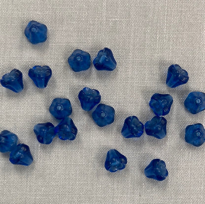 5x6mm Bell Flower - Blue - qty 25