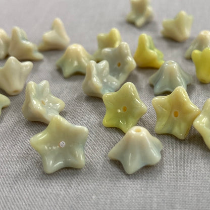 5x8mm Bell Flower - Light Green Mix - qty 25