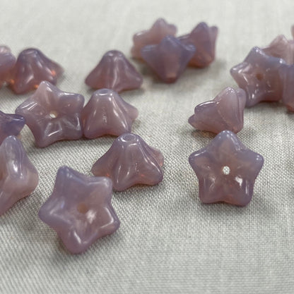 5x8mm Bell Flower - Milky Purple - qty 25