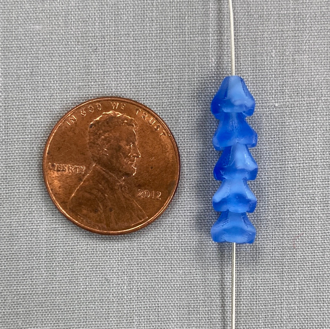 5x6mm Bell Flower - Blue - qty 25