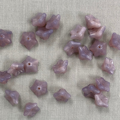 5x8mm Bell Flower - Milky Purple - qty 25