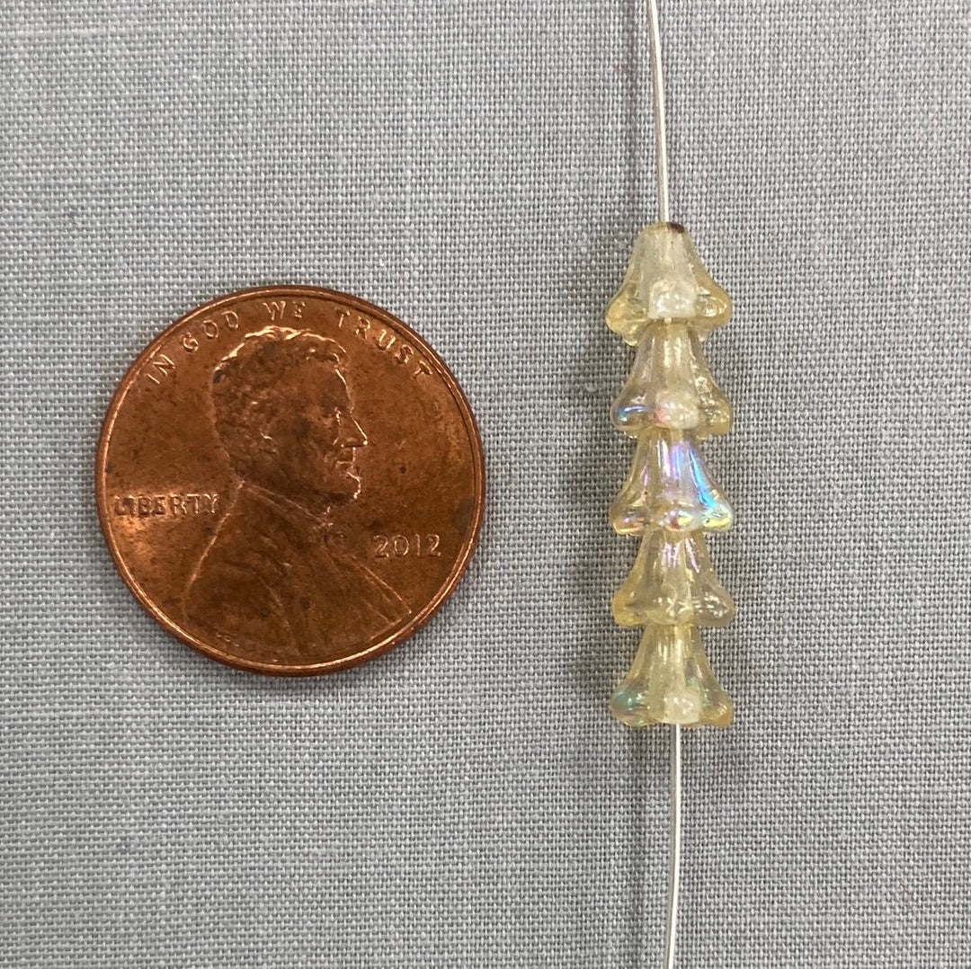 5x6mm Bell Flowers - Pale Yellow AB - qty 30