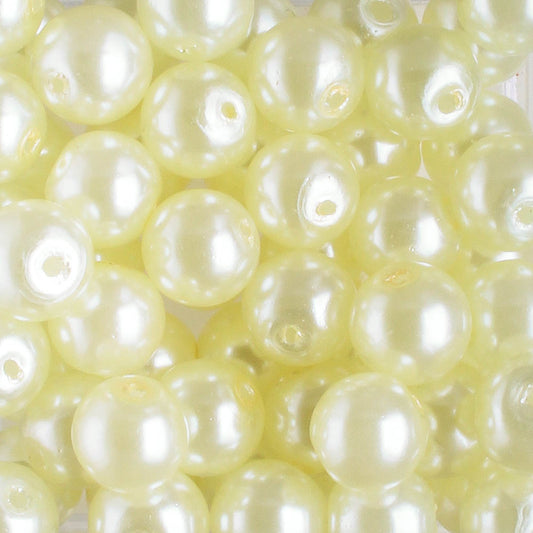 6mm Round Glass Pearl - Ivory