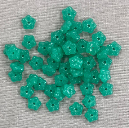 7mm Daisy Spacer- Milky Aqua - qty 50