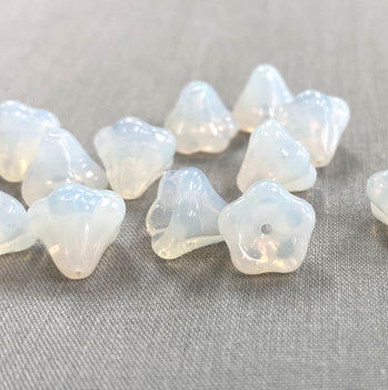 8x10mm Bell Flower - Milky White - qty 12
