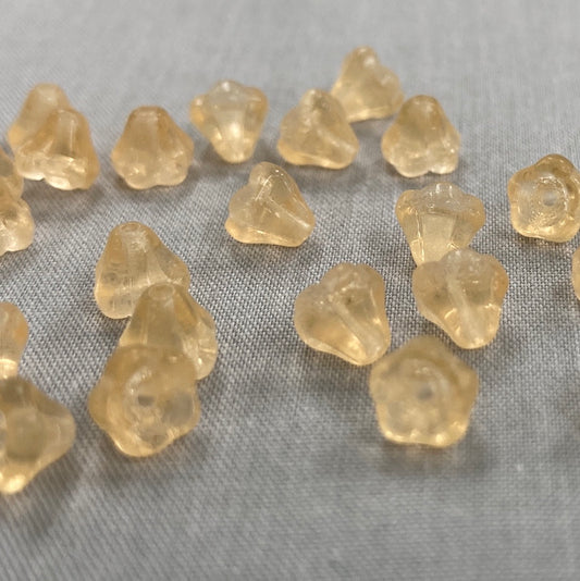5x6mm Bell Flower - Apricot - qty 25
