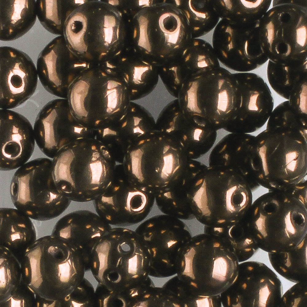 Rounduo Jet Bronze - 50 beads