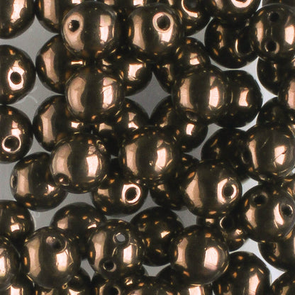 Rounduo Jet Bronze - 50 beads