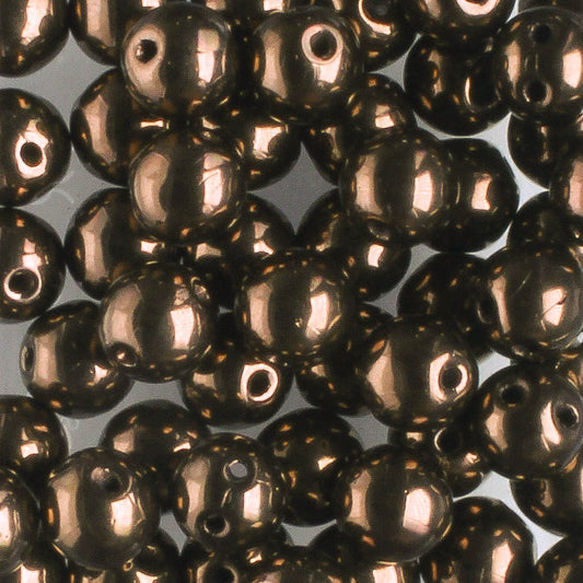 Rounduo Jet Bronze - 50 beads
