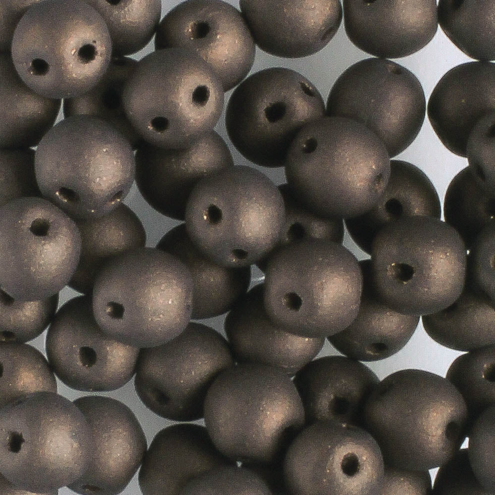 Rounduo Jet Matte Bronze - 50 beads