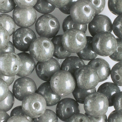 Rounduo White Gray Luster - 50 beads