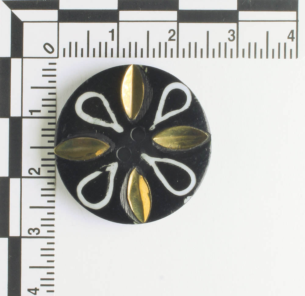 Button - Bone - Gold/Black