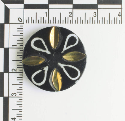 Button - Bone - Gold/Black