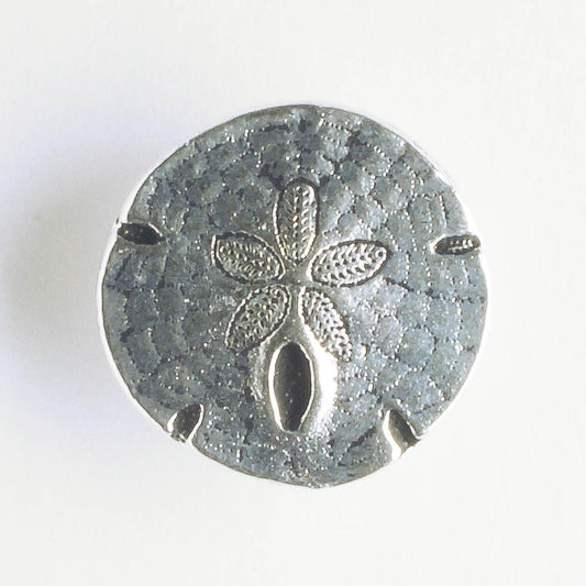 Sand Dollar Button - Antique Silver