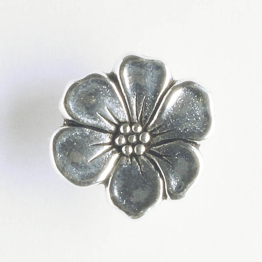 Apple Blossom Button - Antique Silver