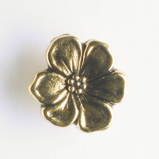 Apple Blossom Button, Antique Gold