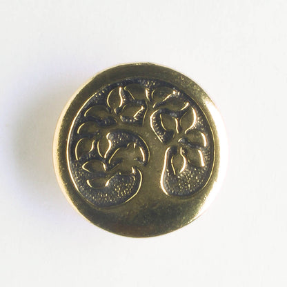 Bird in Tree Button - Antique Gold