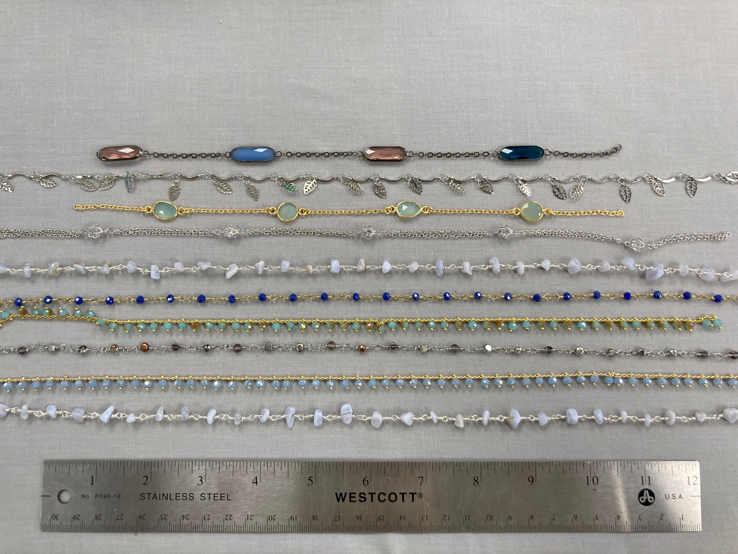 Assorted Chain - at least 8" long - 10 pieces