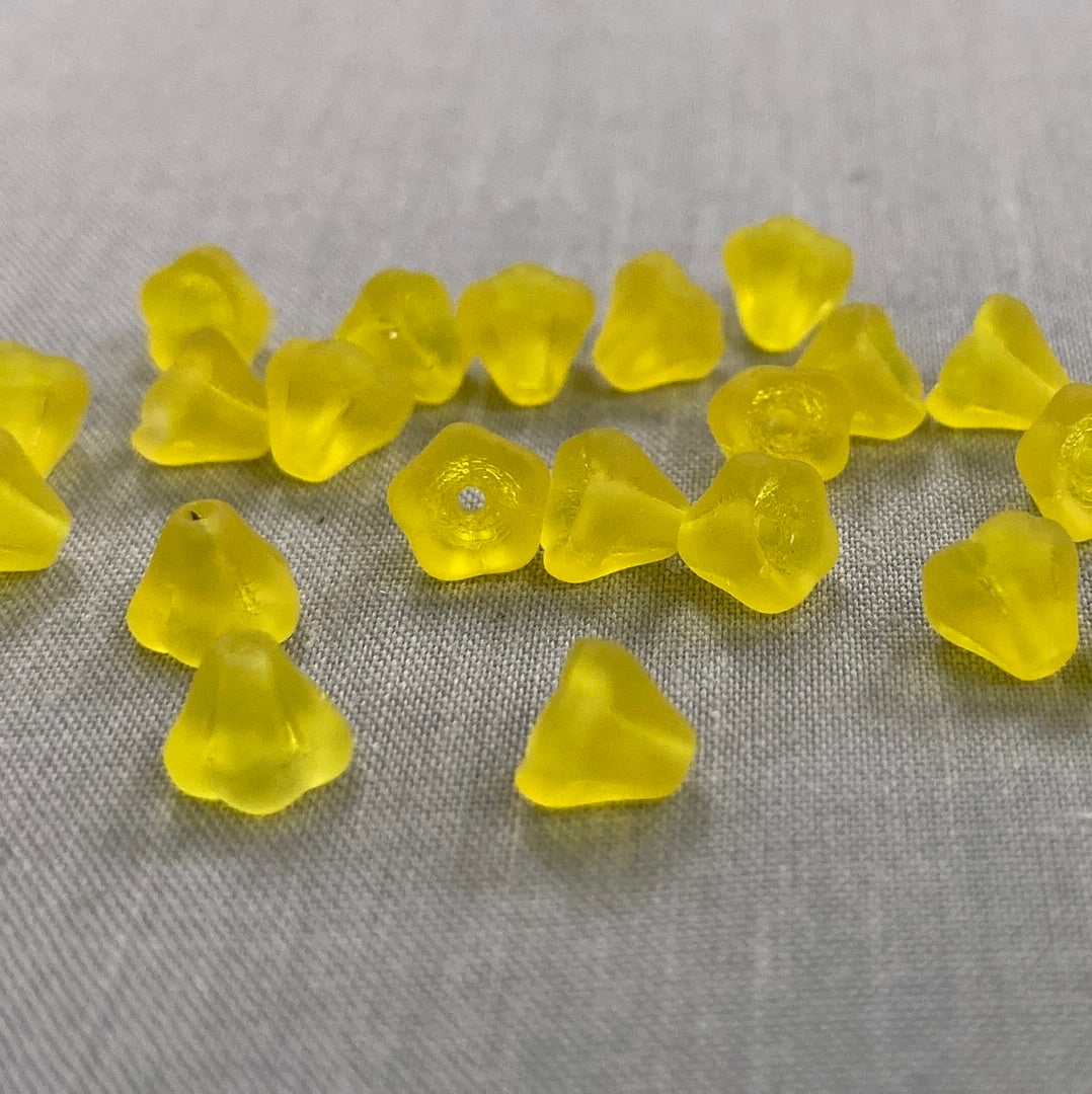 5x6mm Bell Flower - Matte Yellow - qty 25