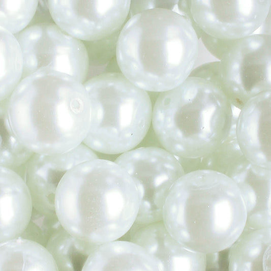 8mm Round Glass Pearl - White