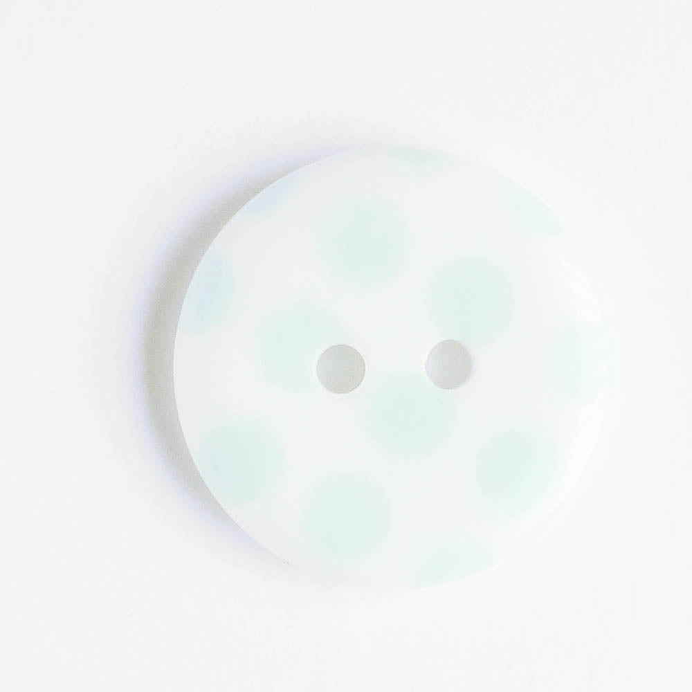 Button - Green Dots - Plastic