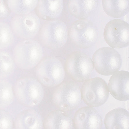 Top Hole 6mm Sueded Gold Crystal - 25 beads