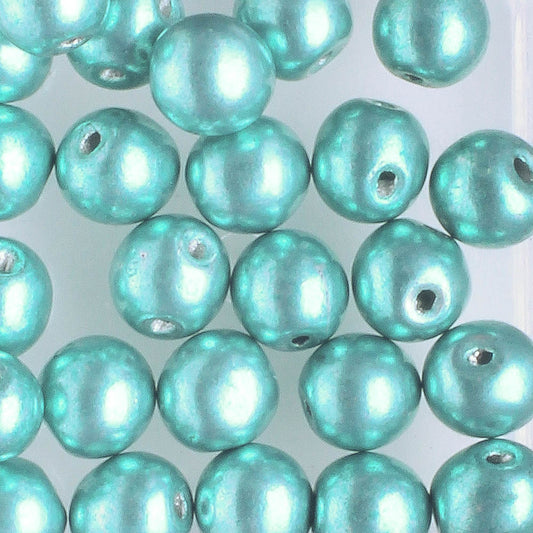 Top Hole 6mm Saturated Metallic Island Paradise - 25 beads