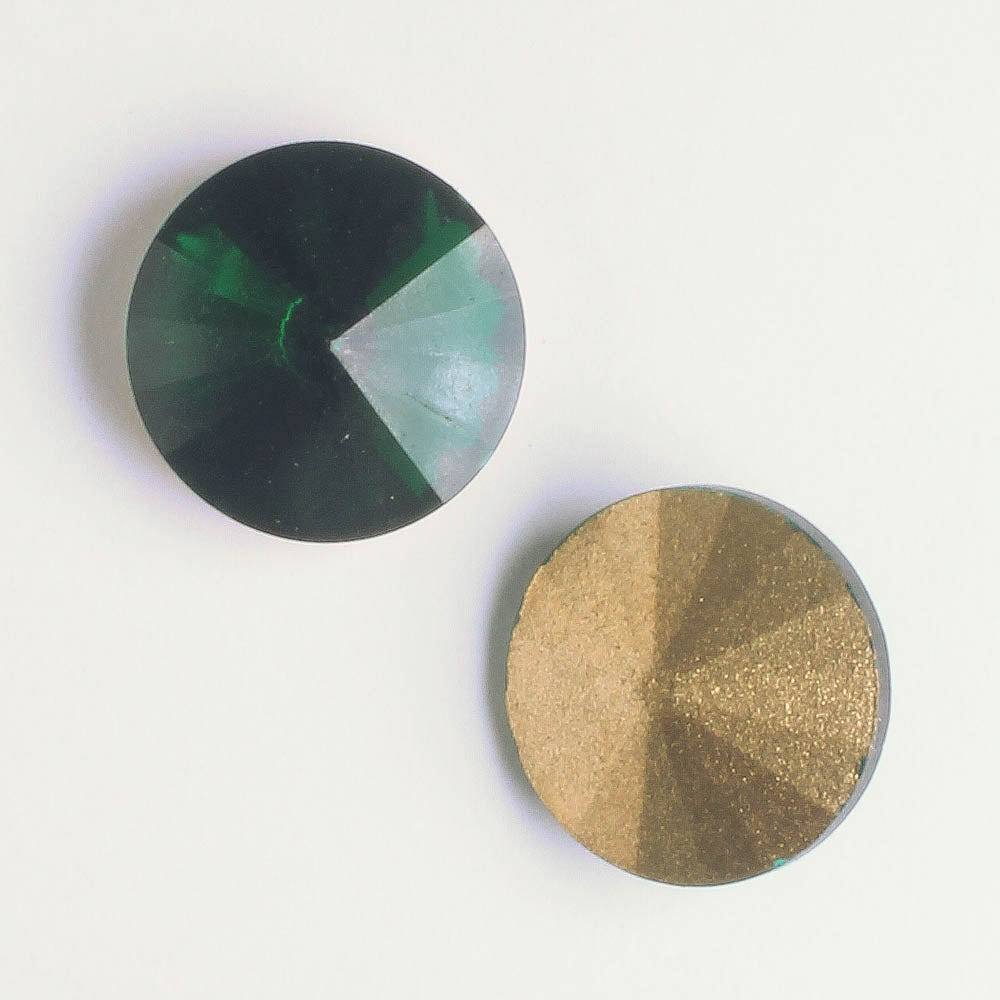 Rivoli 14mm Emerald - pair