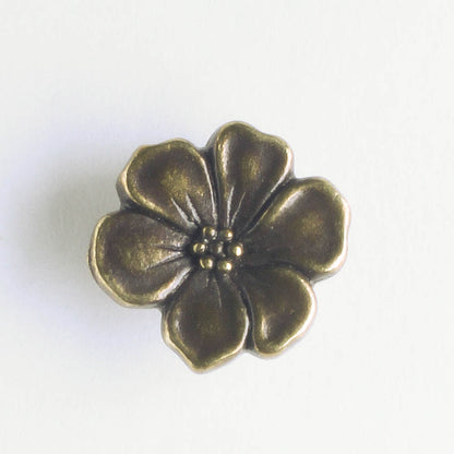 Apple Blossom Button - Brass Oxide
