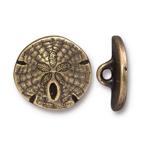 Sand Dollar Button - Brass Oxide