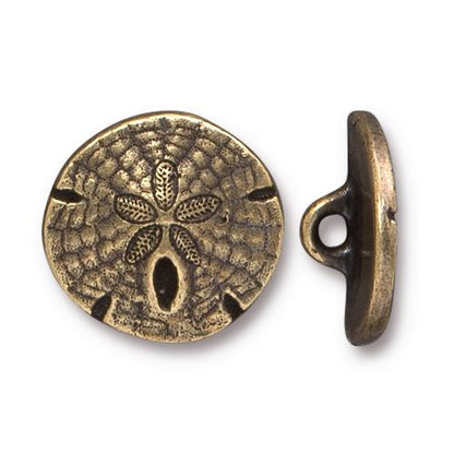 Sand Dollar Button - Brass Oxide