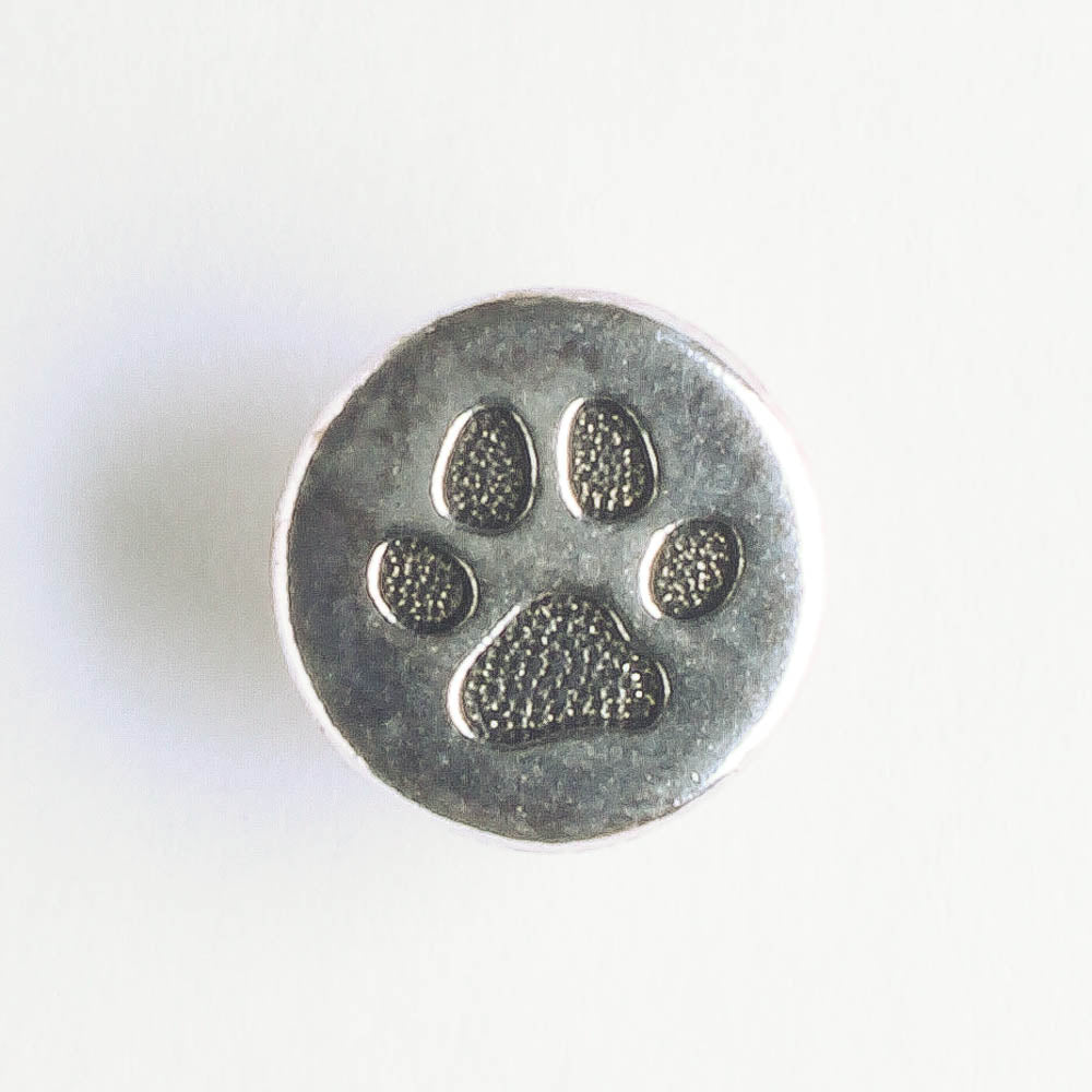 Paw Print Button, Silver