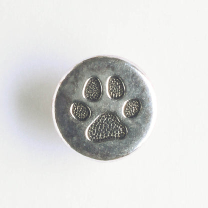 Paw Print Button, Silver