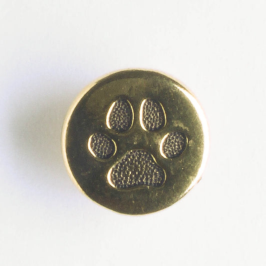 Paw Print Button - Antique Gold