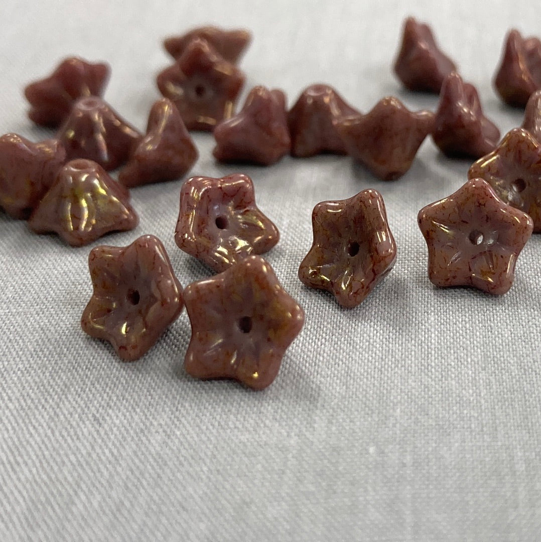 5x8mm Bell Flower - Cocoa - qty 25