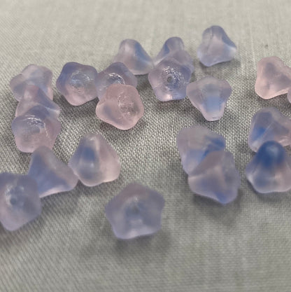 5x6mm Bell Flower - Pink/Blue - qty 25