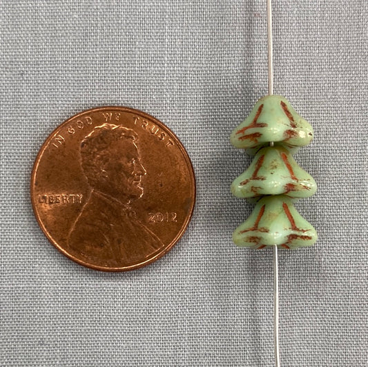 5x8mm Bell Flowers - Sage Picasso - qty 25