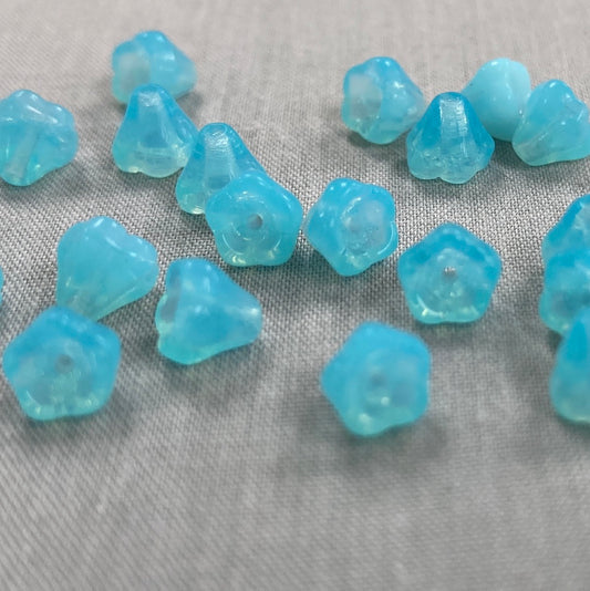 5x6mm Bell Flower - Light Blue - qty 25
