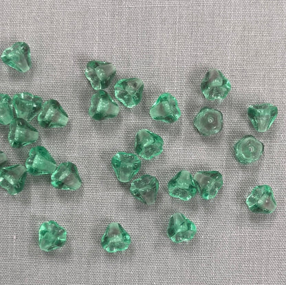 5x6mm Bell Flower - Aqua/Gray - qty 25