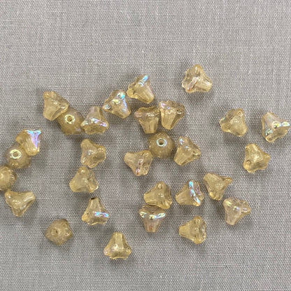 5x6mm Bell Flowers - Pale Yellow AB - qty 30