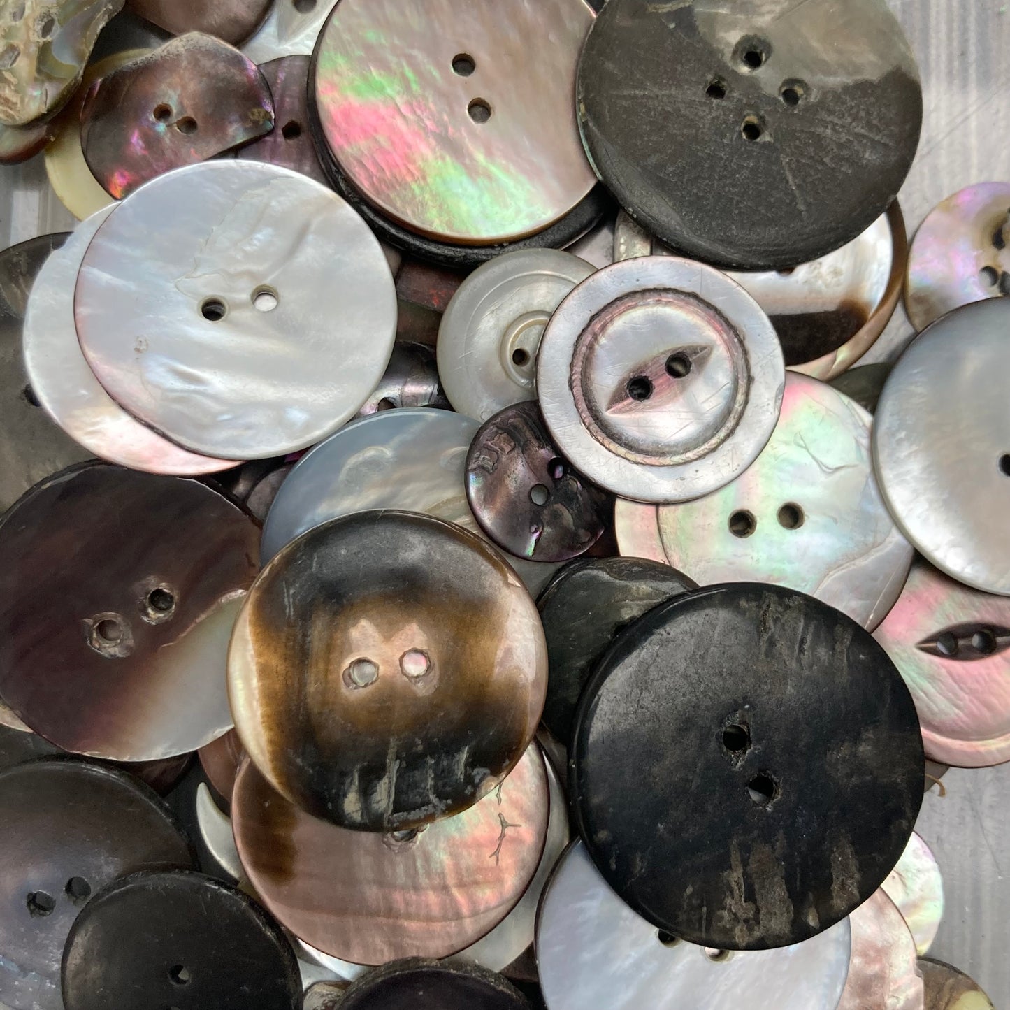 Button Assortment - Dark Mother of Pearl and Shell