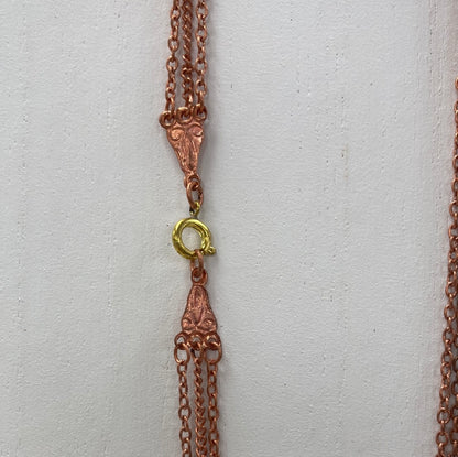 Copper 3 Strand Chain Necklace - 19-22" - qty 10