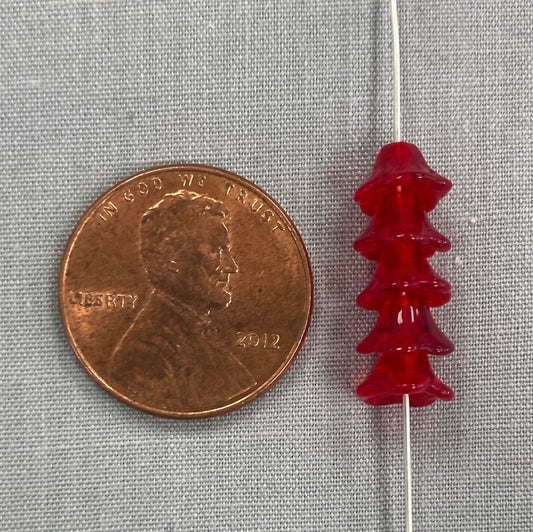 4x6mm Bell Flower - Red - qty 25