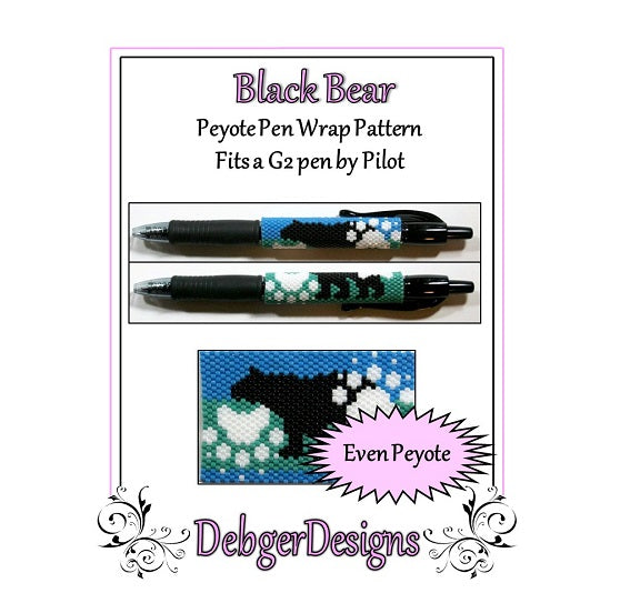 Black Bear Pen Wrap Pattern - PDF